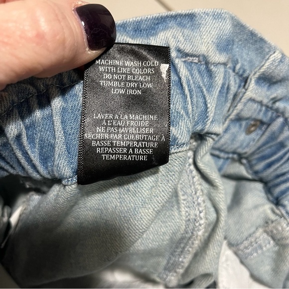 BlankNYC Seam Detail Paperbag Tapered Jeans Size 27 Light Wash Self Tie Belt - Picture 9 of 9